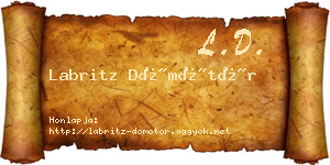 Labritz Dömötör névjegykártya